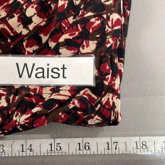 Evan Picone Bold Beginnings Dress NWT Midi V-Neck Twist Tobacco Combo Size 16 - Picture 15 of 16